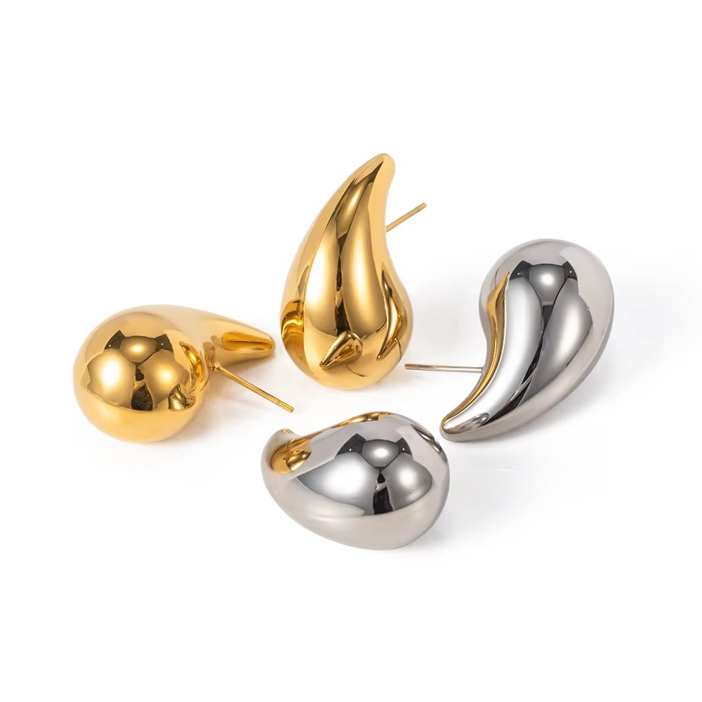 He389 Gold Elaine Tear Drop Earrings – Iha Style