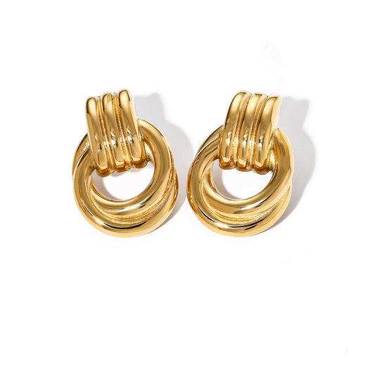Gold Estella Layered Rope Stud Earrings